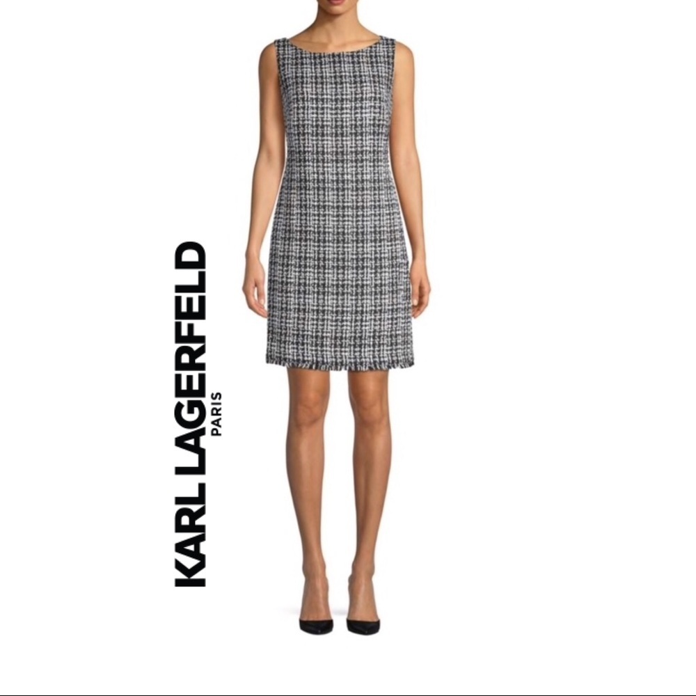 Karl Lagerfeld Tweed Shift Dress NWT